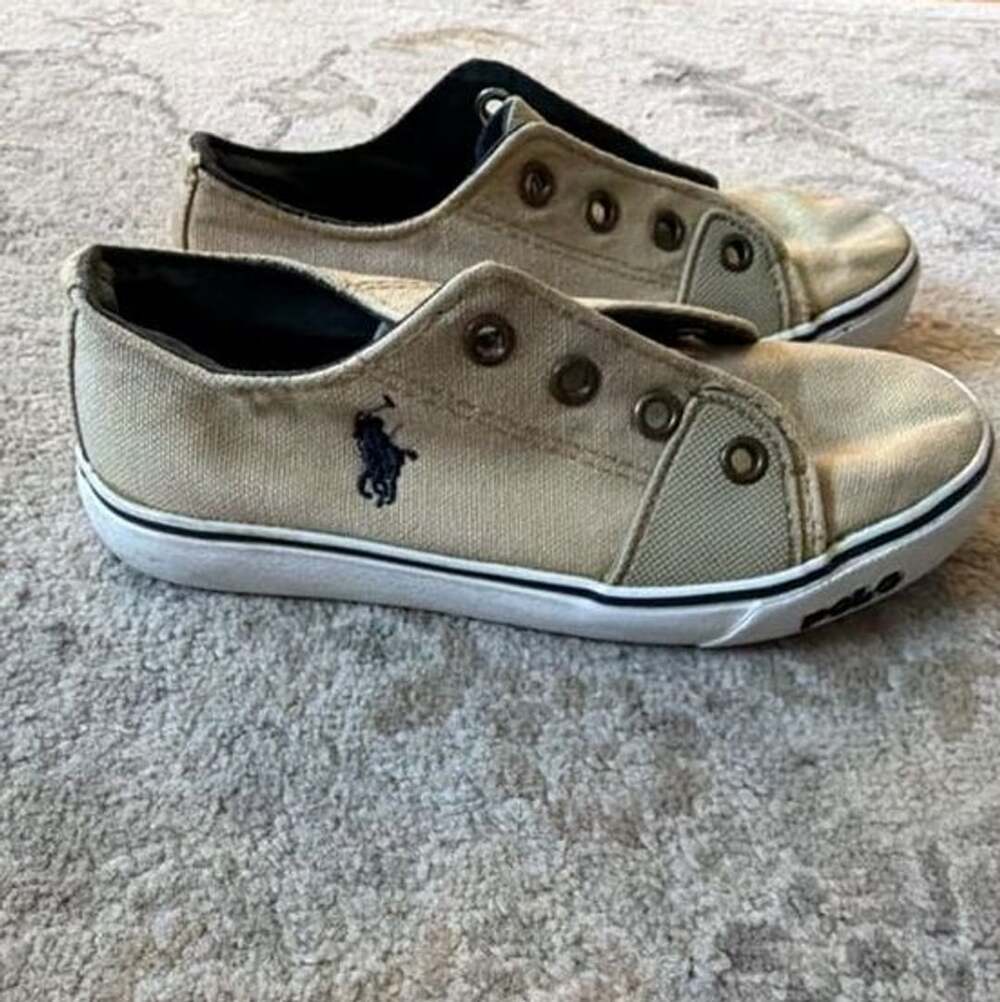 Polo Ralph Lauren Crofton Canvas Sneaker Shoes Kids Size 10